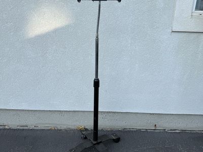 Adjustable Rolling Floor Stand for Tablet/iPad - Black & Silver