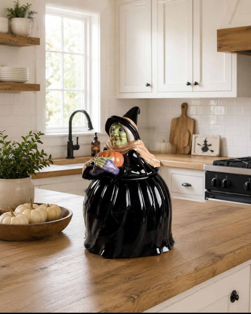 Halloween witch cookie jar Rare Fritz&Floyd
