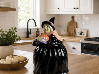 Halloween witch cookie jar Rare Fritz&Floyd