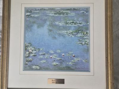 Claude Monet's Urban Water Lilies Print, Gold Frame, Matted Art