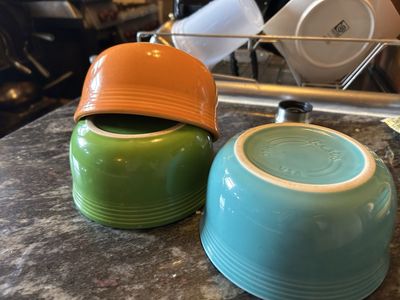 Vintage Fiesta Bowls Set of 3 HLC USA Original Colors 5.5” Ringware |930s 1940s Homer Laughlin