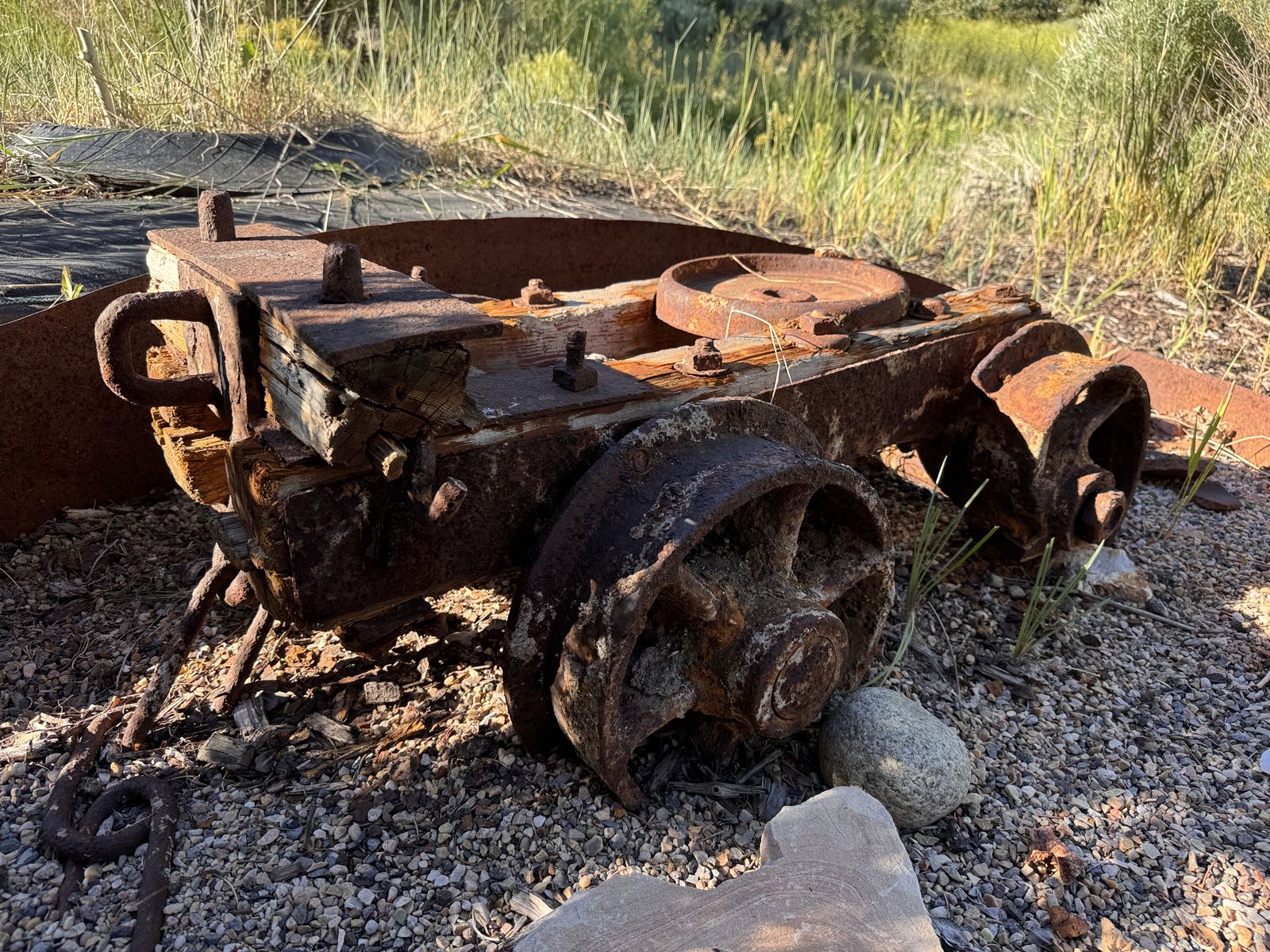 Historic Park City Mining Ore Cart Frame 1880’s - forged steel
