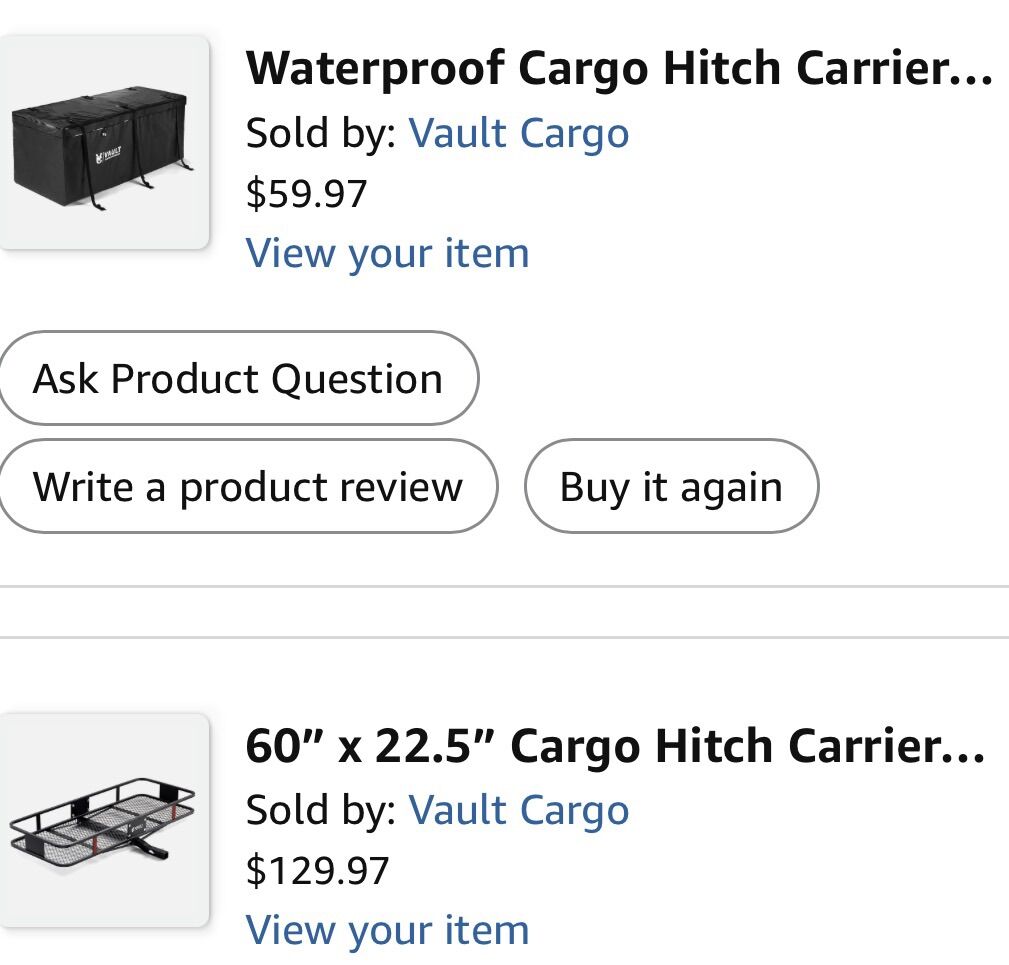 Vault Hitch Cargo Carrier + Cargo Carrier Bag