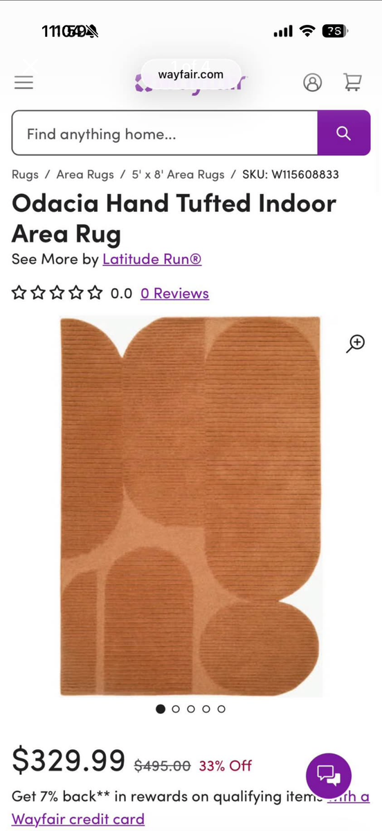 Newly opened and unused rug