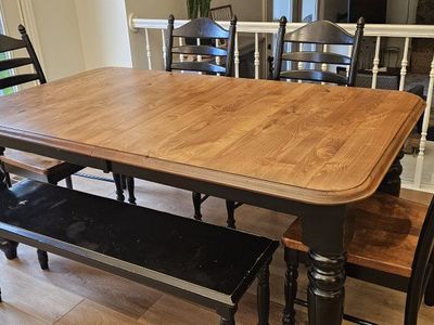 Solid wood dining table farmhouse