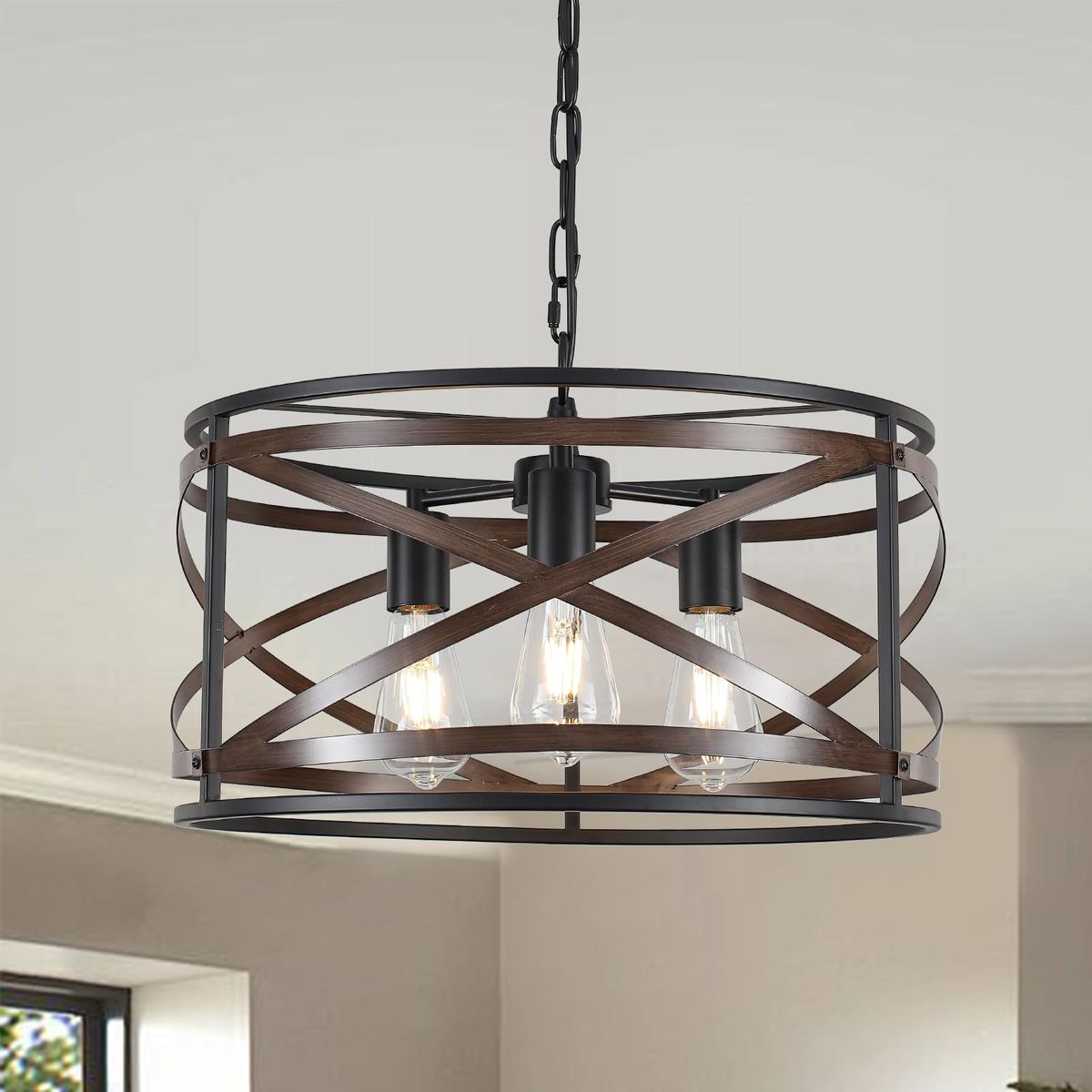 Black Farmhouse Chandelier for Dining Room