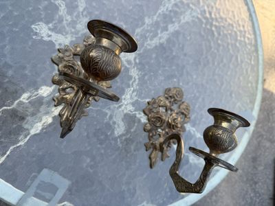 Wall Mount Brass Candle Sconces