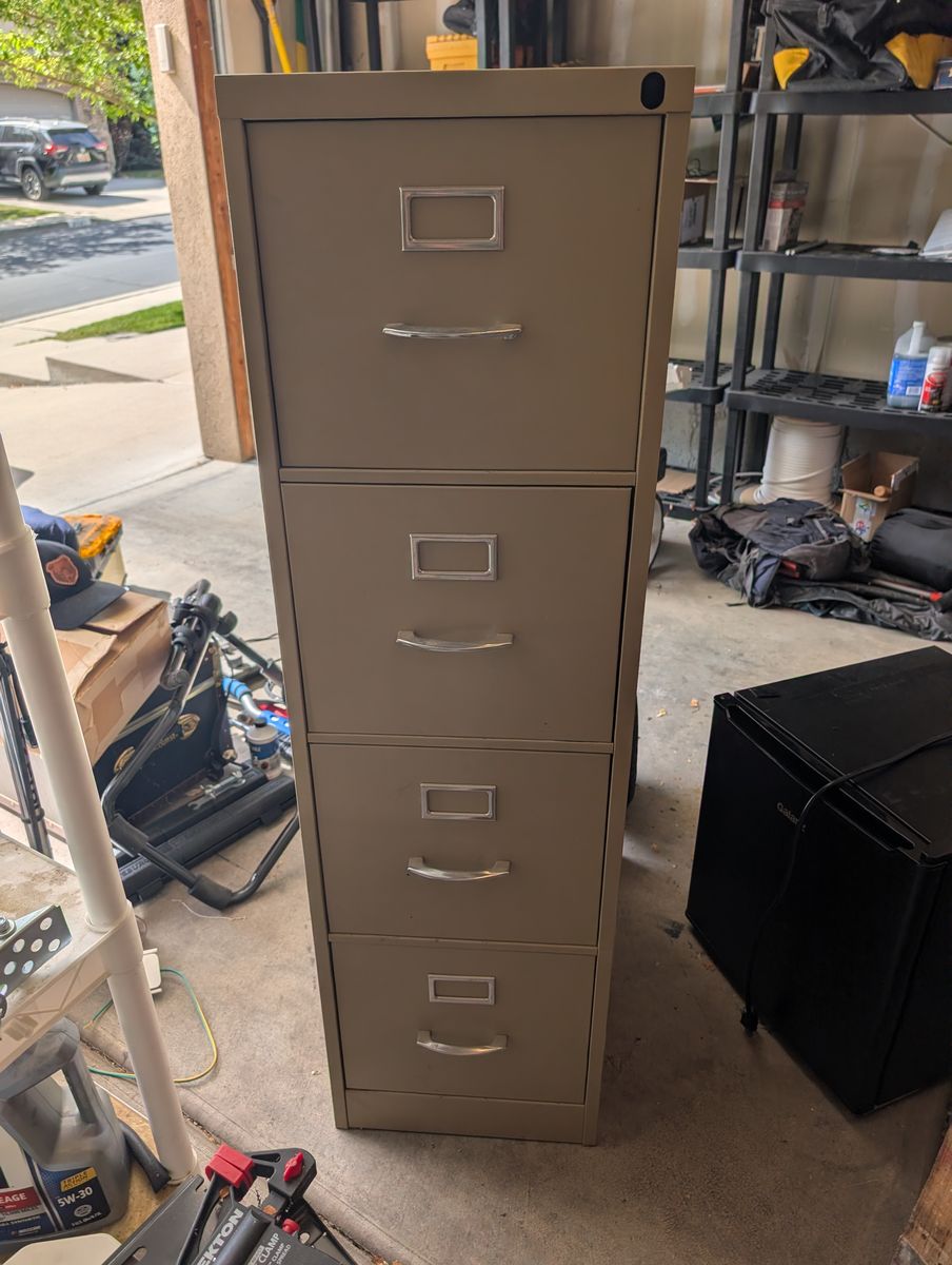 Sturdy 4-Drawer Metal Filing Cabinet - Beige/Putty