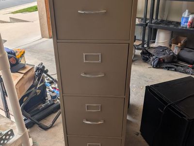 Sturdy 4-Drawer Metal Filing Cabinet - Beige/Putty