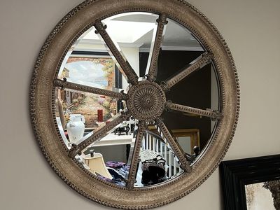 Ornate Round Wall Mirror 42” Diameter
