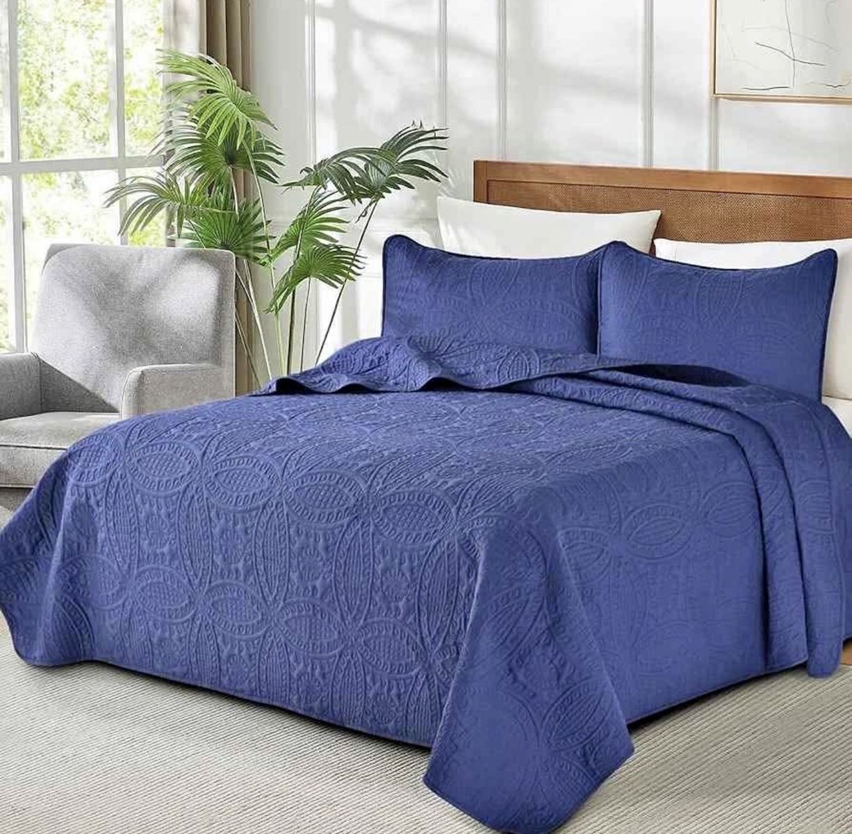 King size blue bedding set - NEW