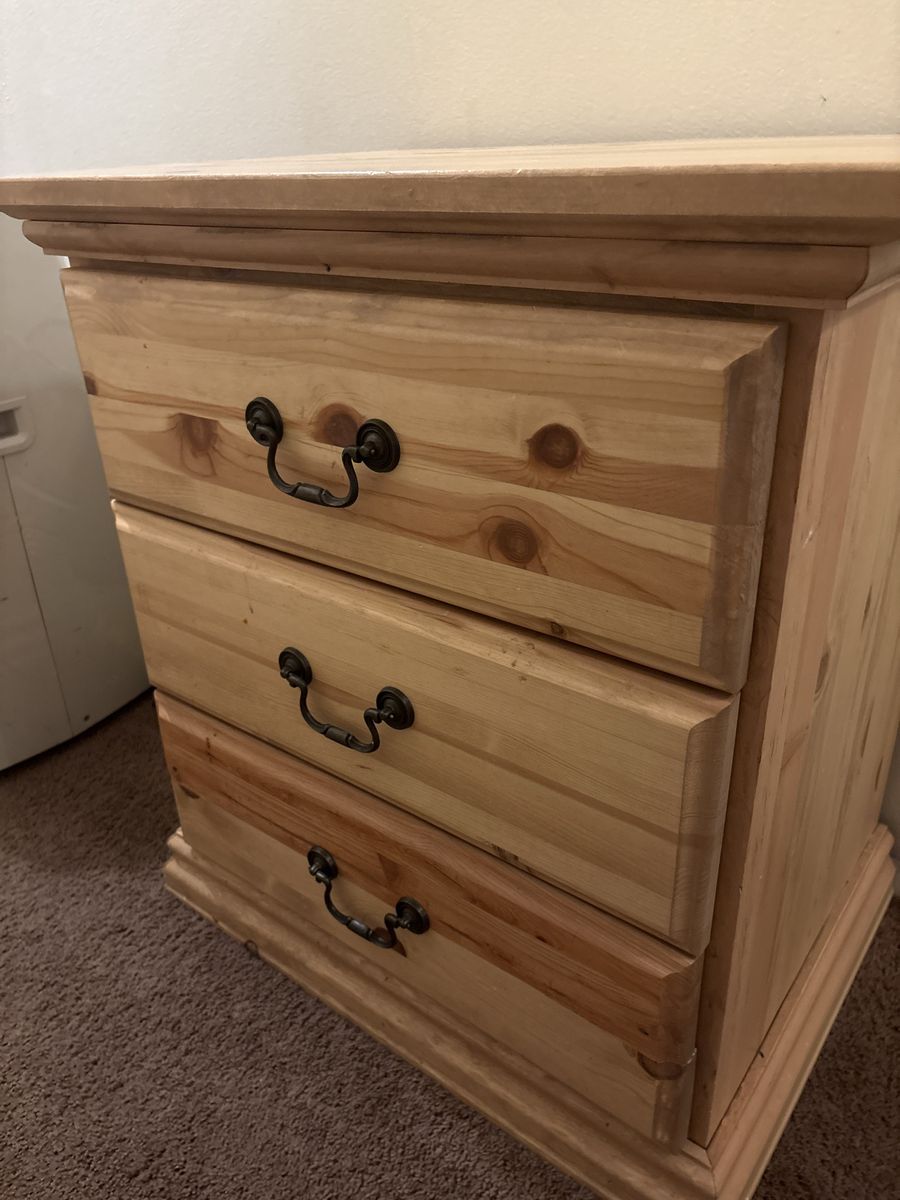 Rustic 3-Drawer Wood Nightstand / Small Dresser