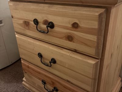 Rustic 3-Drawer Wood Nightstand / Small Dresser