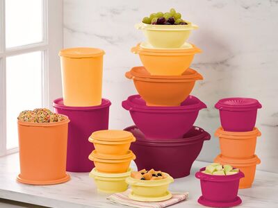 Tupperware Heritage Collection 32-piece Food Storage Container Set Orange 1825596 #99517