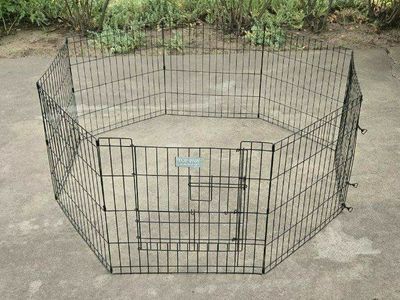 Top Paw 8 Panel Dog Gate Puppy 24” Playpen Pen Enclosure Yard