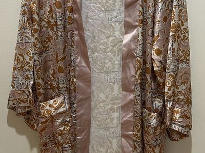 World Market Boho Floral Satin Kimono Robe