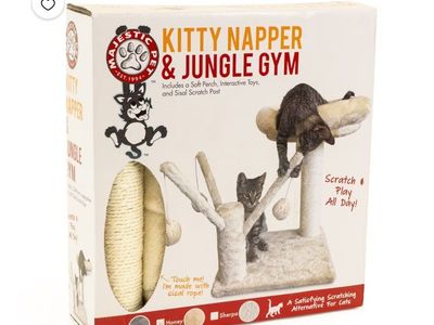 Majestic Pet Kitty Napper & Jungle Gym Cat Tree Scratching Post - Honey Sherpa