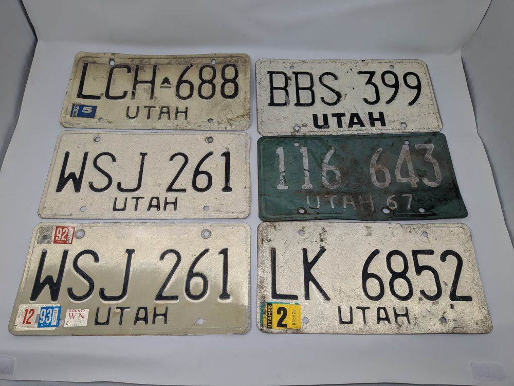 Vintage Utah License Plate Lot