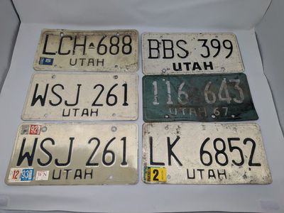 Vintage Utah License Plate Lot