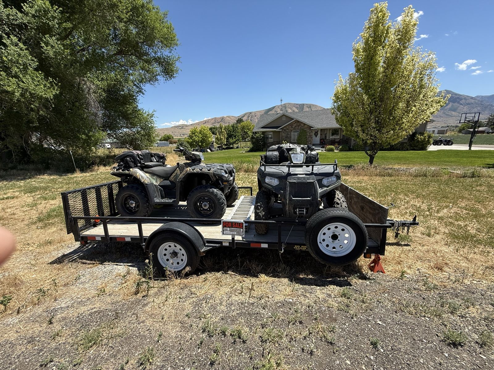 2014 Polaris Sportsman 550 EFI with power 855 Miles $4000.   2013 Polaris sportsman $3500 Tailer $1200 everything $8300