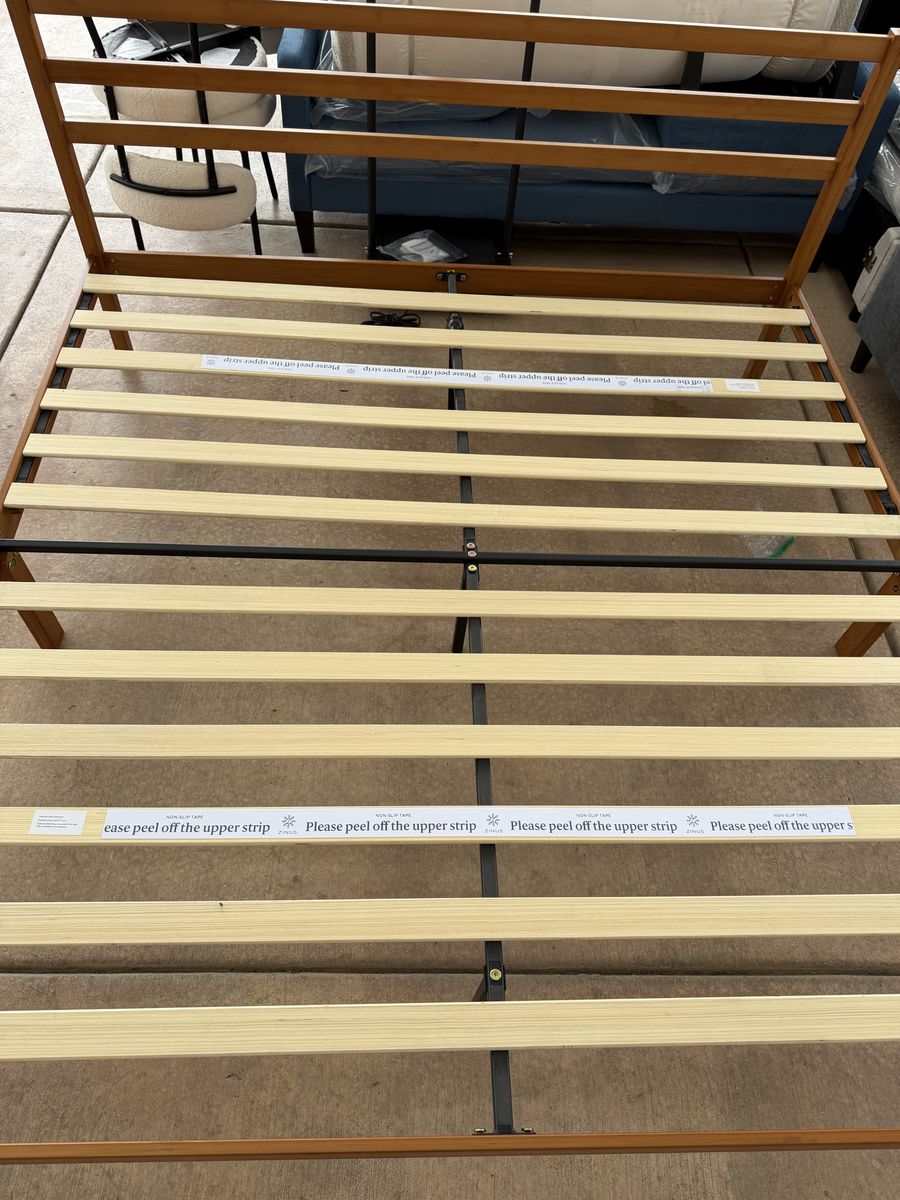 King Zinus Wooden Platform Bed Frame with Slats and Headboard