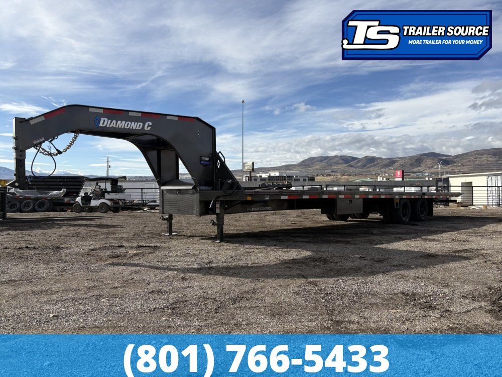 8.5x35 Diamond C FMAX-HDT 212 Gooseneck Hydraulic Dovetail Equipment Trailer -  25.9K GVWR -