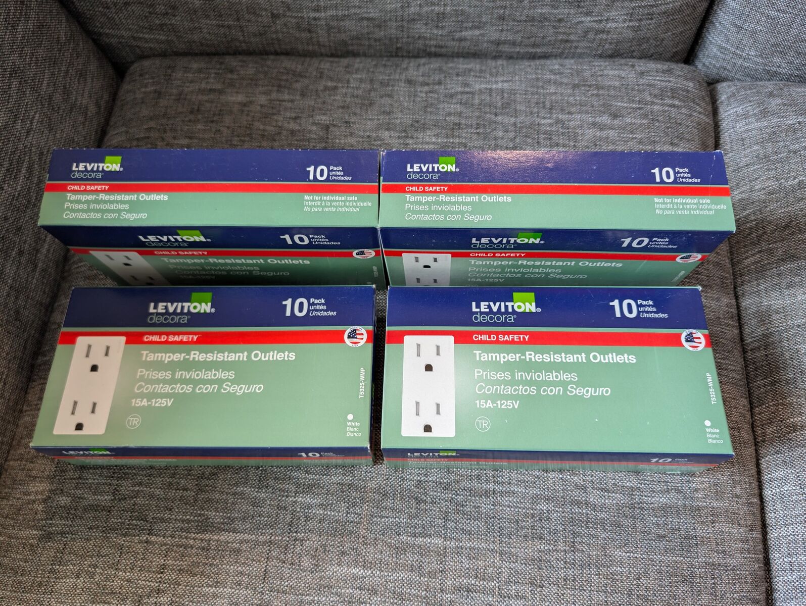 New 40-pack of white 14amp Tamper-Resistant Outlets