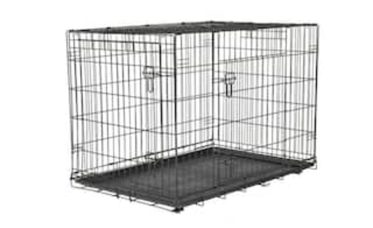 Large Dog Crates - Double Door Wire Pet Kennel with Removable Tray