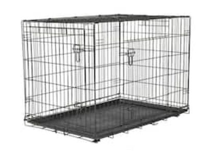 Large Dog Crates - Double Door Wire Pet Kennel with Removable Tray