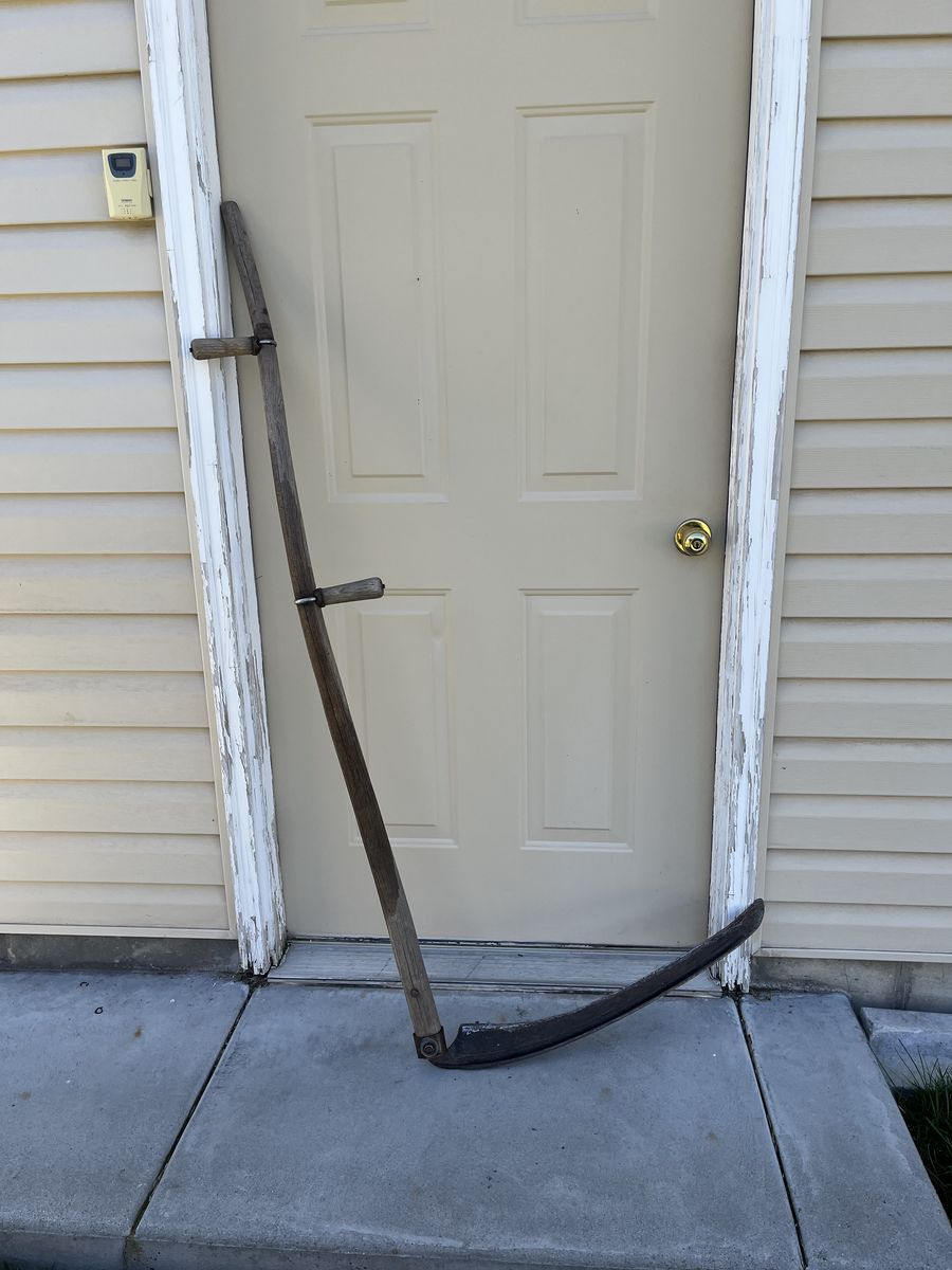 Hay Scythe/Sickle with A Long Wooden Handle and Long Blade-Wall Art-Grim Reaper