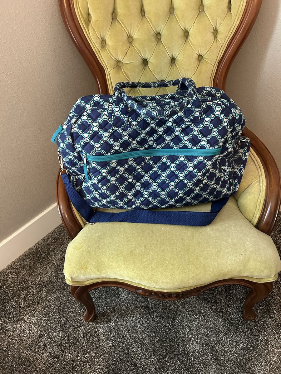 Vera Bradley Quilted Diaper Bag - Blue Pattern, Gently Used
