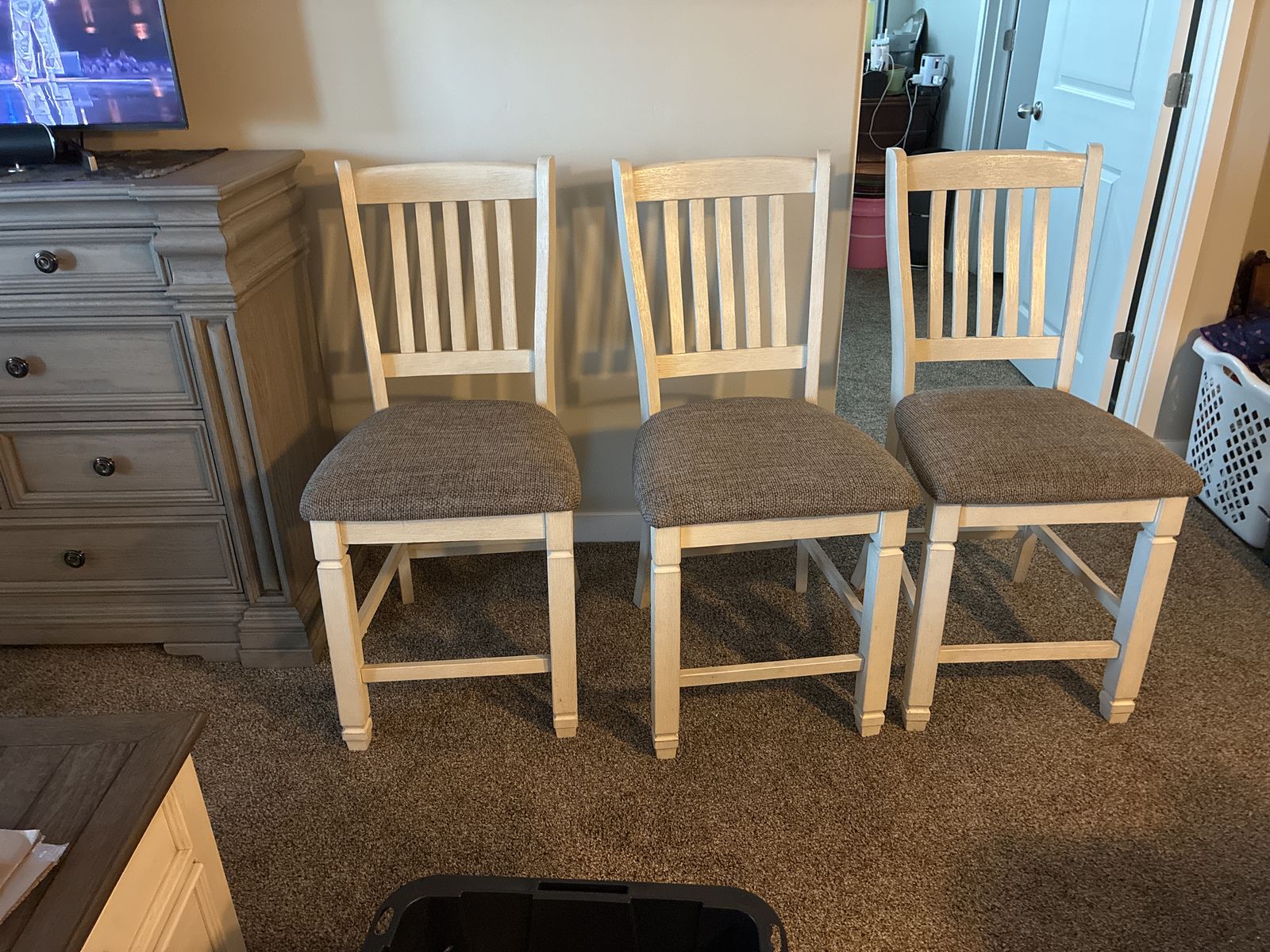 Farmhouse barstool height chairs (3)