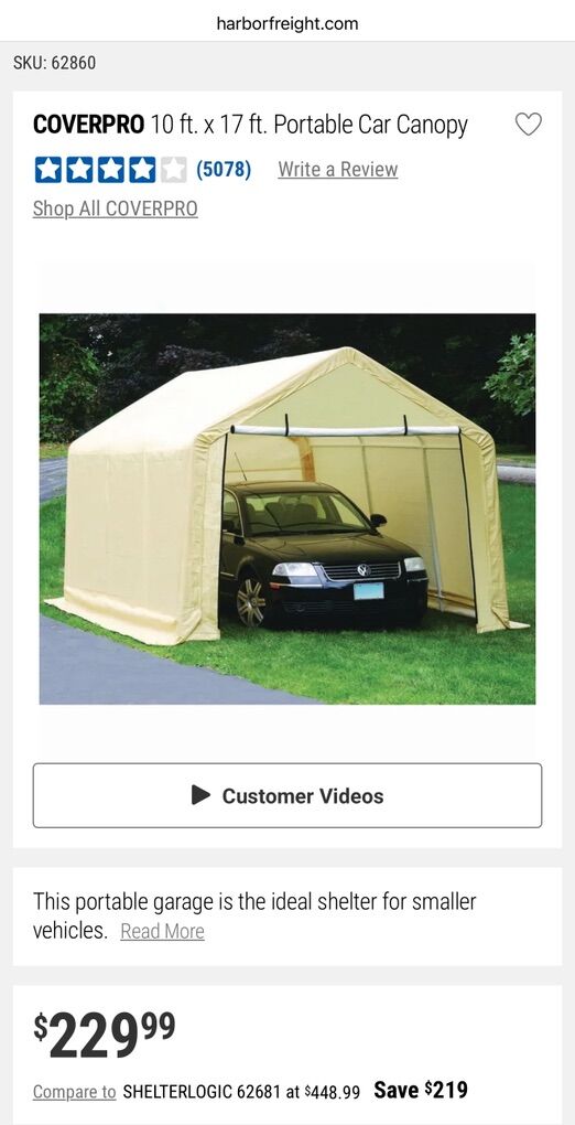 Garage Canopy Storage Tent