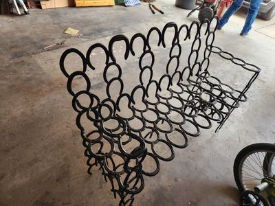 Handmade Horseshoe Bench - Unique Rustic Metal Art Furniture