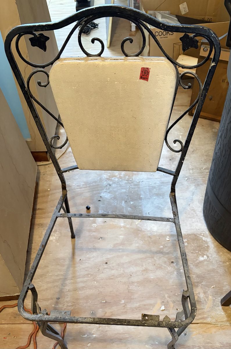 Vintage Woodward wrought iron project chair
