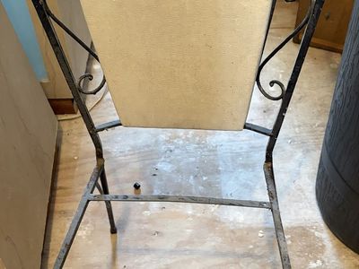 Vintage Woodward wrought iron project chair