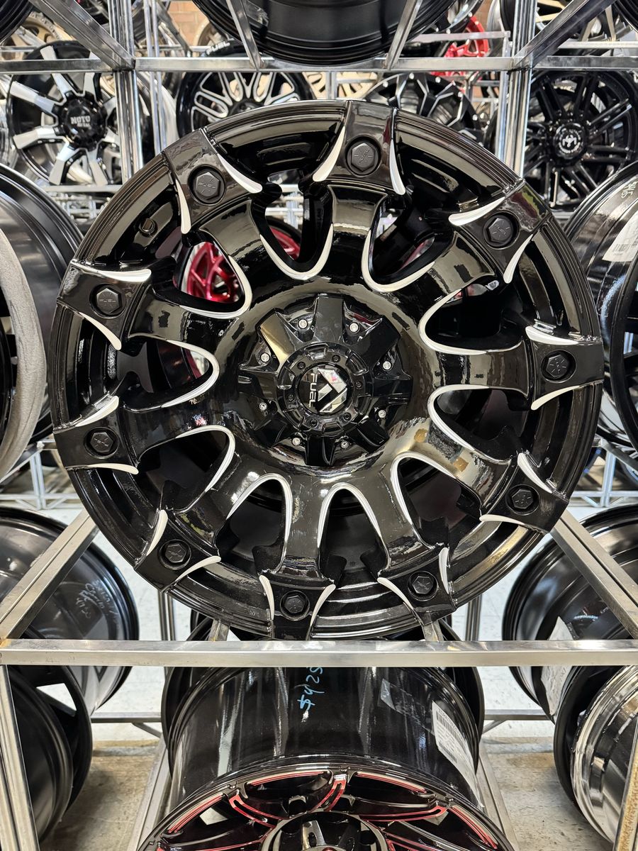 Fuel-Battle Axe 20x10 Gloss Black Milled. Brand new set of 4 wheels.