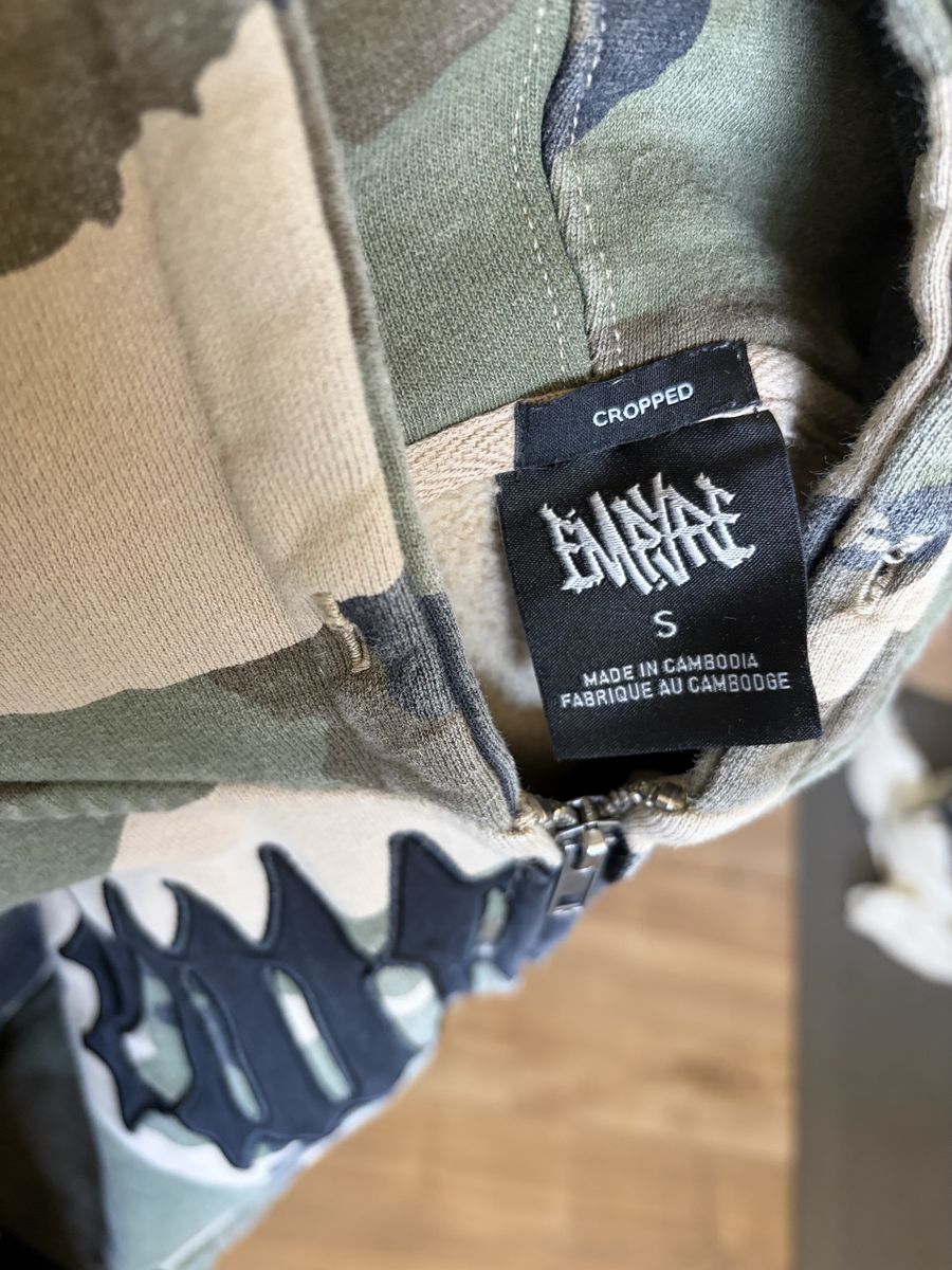 Empyre Cropped Camo Full-Zip Hoodie - Size S