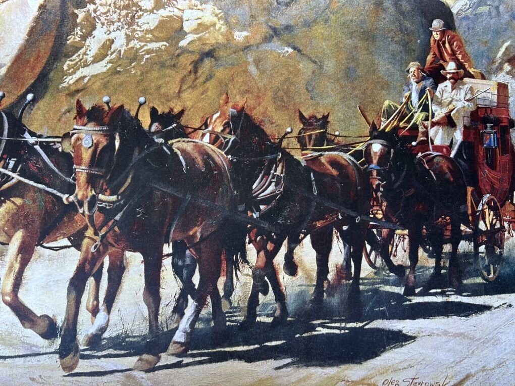 Old West Stagecoach Horses Fine Art Print