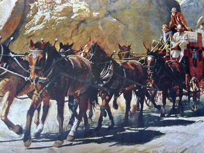 Old West Stagecoach Horses Fine Art Print
