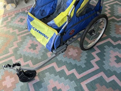 Schwinn Double Seat Bike Trailer Blue Yellow