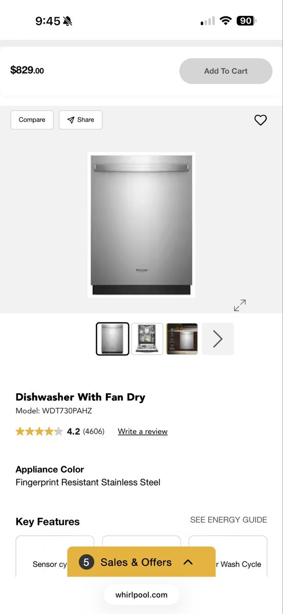 Whirlpool WDT730PAHZ Stainless Steel Dishwasher with Fan Dry - New in Box