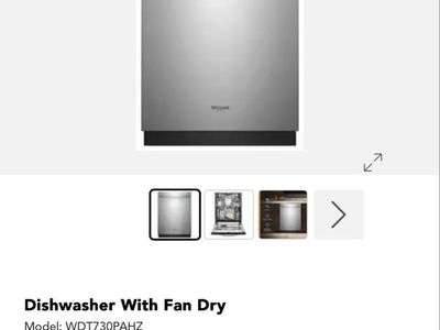Whirlpool WDT730PAHZ Stainless Steel Dishwasher with Fan Dry - New in Box