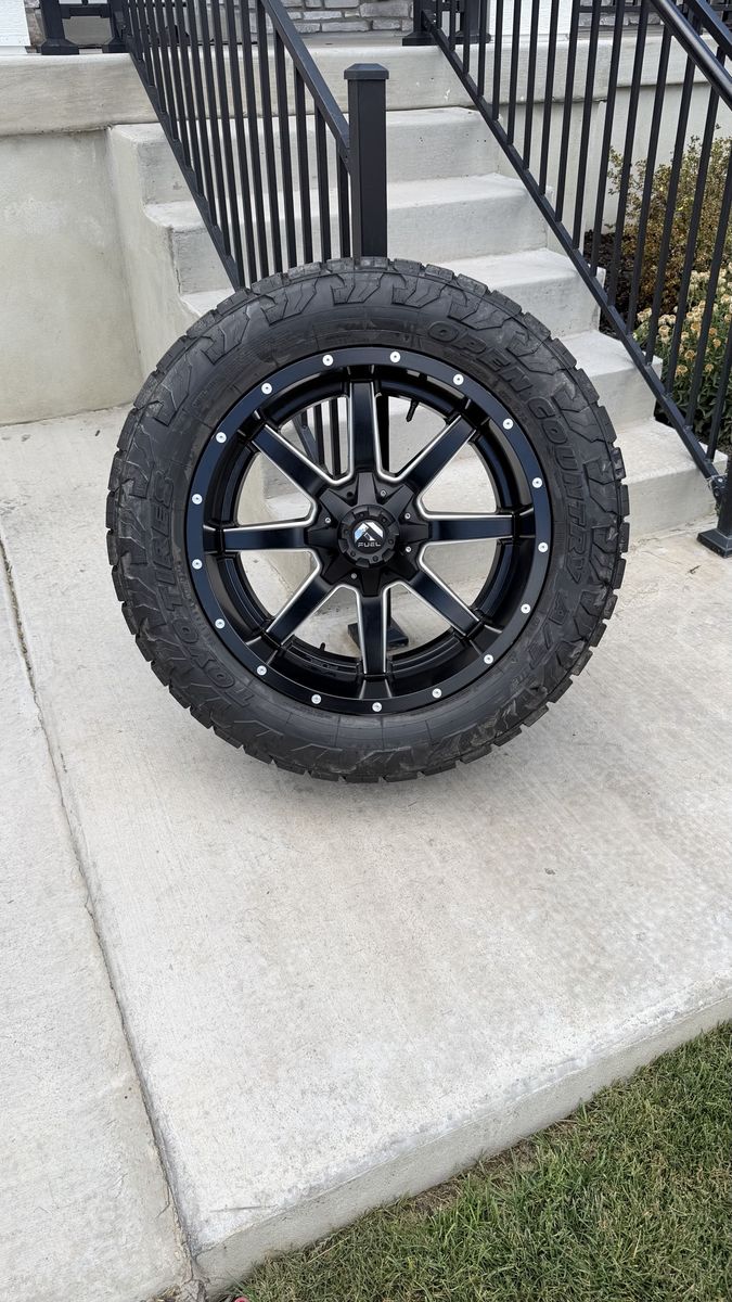 Dodge Ram 3500 Rims and Tires 35/12.50R22 Toyo AT3 Load F