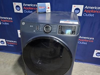 GE Smart Front-Load Electric Dryer with Sanitize Cycle (Sapphire Blue), 28-Inch Wide, 7.8 Cu. Ft.