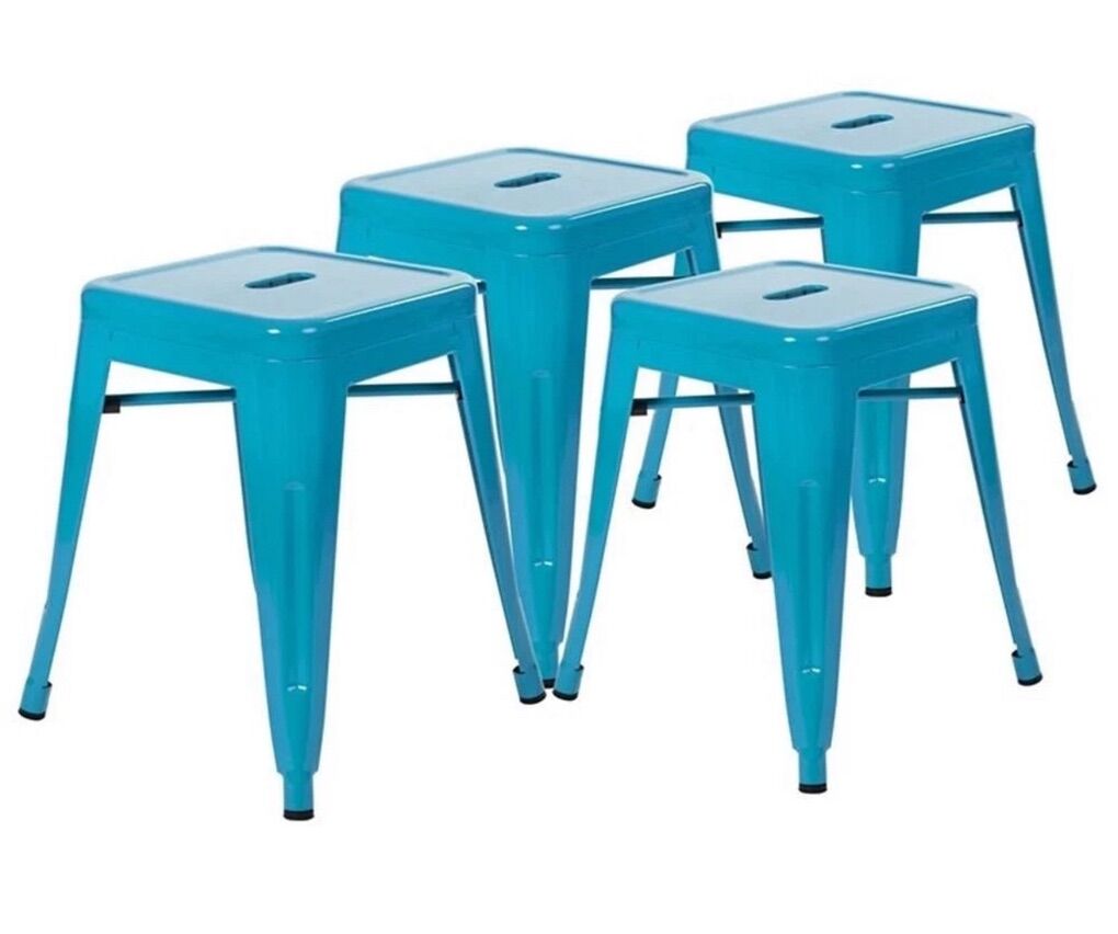 Flash Furniture 18 Stackable Metal Stools Teal