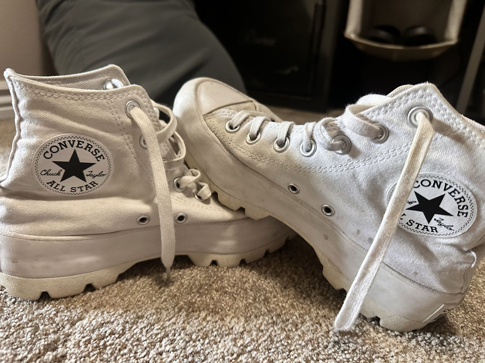 Converse Chuck Taylor All Star Lugged High Top Platform Sneakers White Size 7