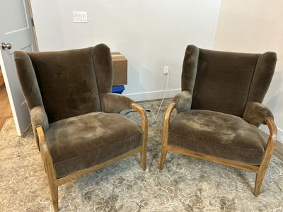 2 Amber Lewis Four Hands PerformanceVelvet Chairs