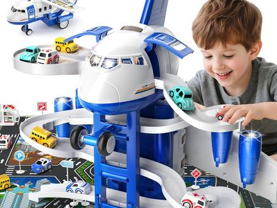 NEW Airplane Toys for Toddlers 2-4 - Boy Toy Car Race Tracks for Kids Ages 3-5 with 8 Small Car Toys