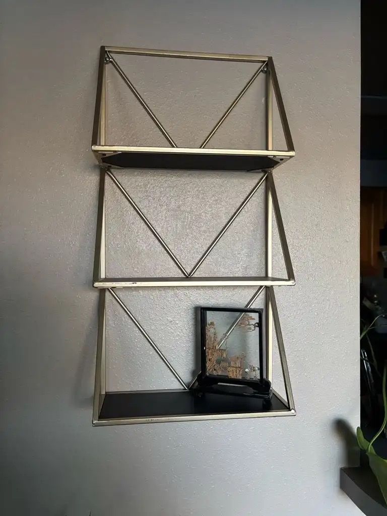 Gold and black Metal Wall Shelf